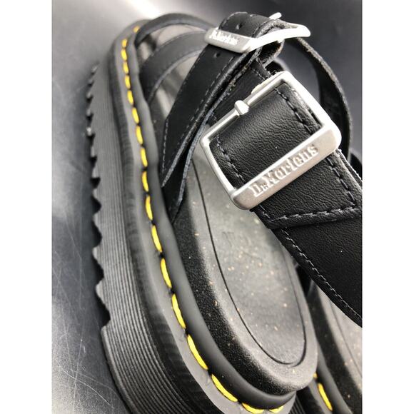 Dr DOC MARTEN Strappy BLAIRE Sandals BLACK Leather Platform Gladiator Size 10 - Picture 3 of 12